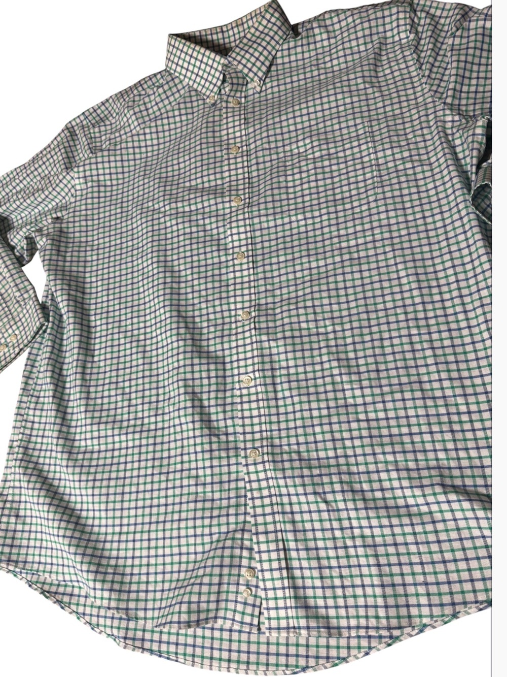 Stafford Tailored Culture Regular Fit Oxford Shirt size 18 34-35 Green Grid plai - Picture 8 of 15
